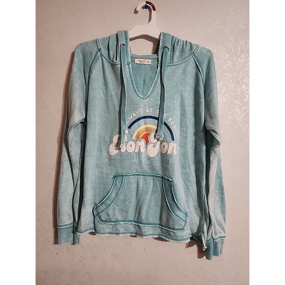 Ron Jon Surf Shop Always At the Beach Hoodie sz M Distressed Cocoa Beach Light - Picture 1 of 10